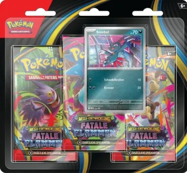 Pokemon Fatale Flammen 3-Pack Blister Sniebel